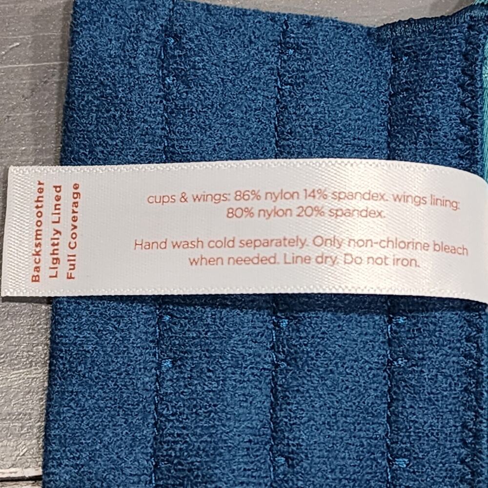 Cacique Bra 40H Backsmoother Lightly Lined Full‎ Coverage Aqua/Blue - Picture 9 of 10